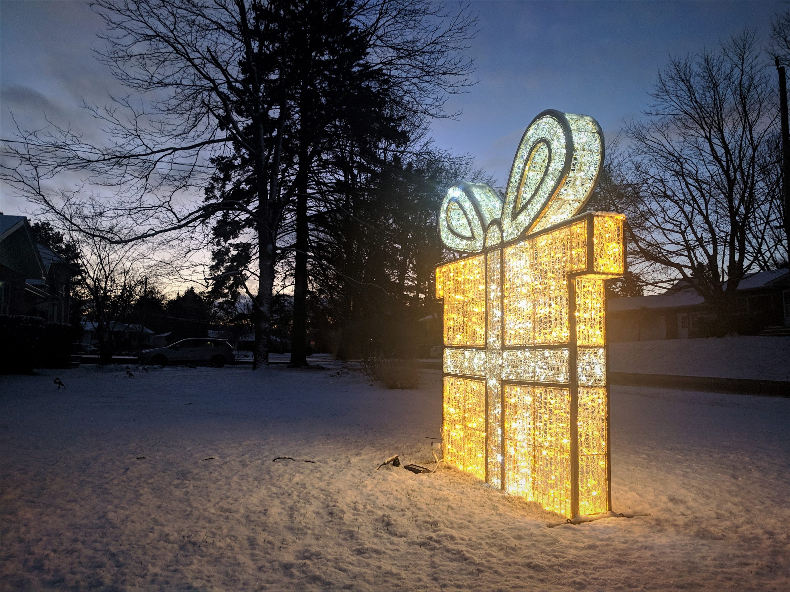 Illuminated Present Lawn Decor